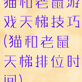 猫和老鼠游戏天梯技巧(猫和老鼠天梯排位时间)