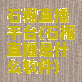石榴直播平台(石榴直播是什么软件)