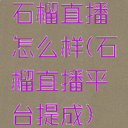 石榴直播怎么样(石榴直播平台提成)