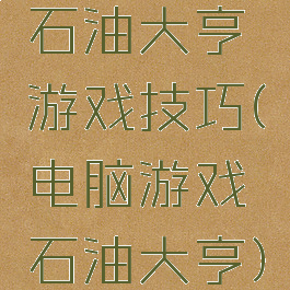 石油大亨游戏技巧(电脑游戏石油大亨)