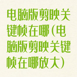 电脑版剪映关键帧在哪(电脑版剪映关键帧在哪放大)