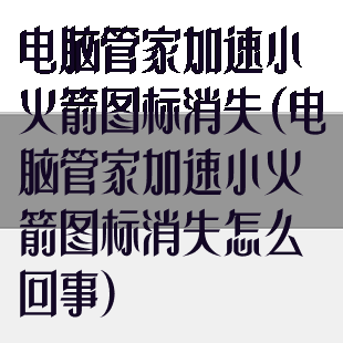 电脑管家加速小火箭图标消失(电脑管家加速小火箭图标消失怎么回事)