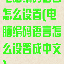 电脑编码语言怎么设置(电脑编码语言怎么设置成中文)