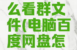 电脑上百度网盘怎么看群文件(电脑百度网盘怎样查看群文件)
