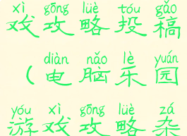 电脑乐园游戏攻略投稿(电脑乐园游戏攻略杂志)