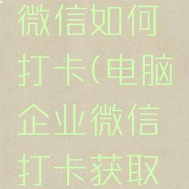电脑企业微信如何打卡(电脑企业微信打卡获取位置失败)