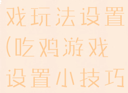 电脑吃鸡游戏玩法设置(吃鸡游戏设置小技巧)