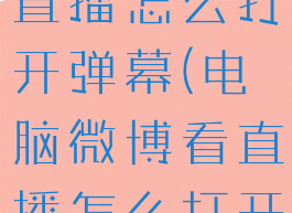 电脑微博看直播怎么打开弹幕(电脑微博看直播怎么打开弹幕功能)