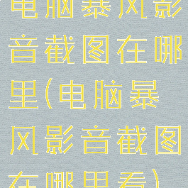 电脑暴风影音截图在哪里(电脑暴风影音截图在哪里看)