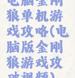 电脑金刚狼单机游戏攻略(电脑版金刚狼游戏攻破视频)