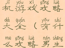 男生必备单机游戏攻略大全(有什么攻略男生的游戏)