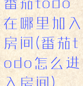 番茄todo在哪里加入房间(番茄todo怎么进入房间)