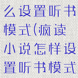 疯读小说怎么设置听书模式(疯读小说怎样设置听书模式)