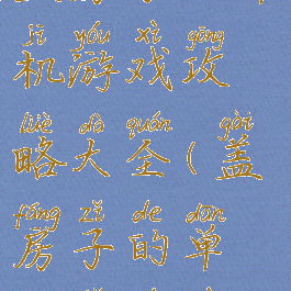 盖房子的单机游戏攻略大全(盖房子的单机小游戏)