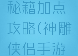 神雕侠侣手游古墓秘籍加点攻略(神雕侠侣手游古墓秘境攻略)