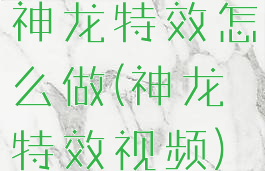 神龙特效怎么做(神龙特效视频)