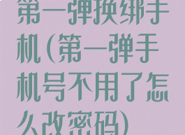 第一弹换绑手机(第一弹手机号不用了怎么改密码)