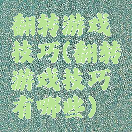 翻转游戏技巧(翻转游戏技巧有哪些)