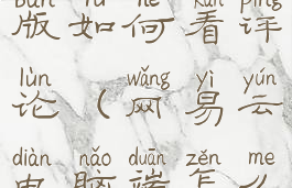 网易云电脑版如何看评论(网易云电脑端怎么看评论)