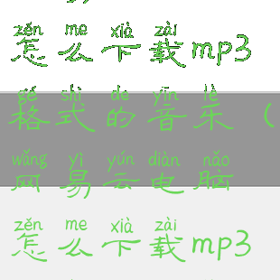 网易云电脑怎么下载mp3格式的音乐(网易云电脑怎么下载mp3格式的音乐)