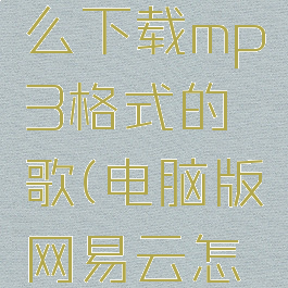 网易云在电脑上怎么下载mp3格式的歌(电脑版网易云怎么下载mp3)