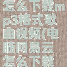 网易云音乐电脑版怎么下载mp3格式歌曲视频(电脑网易云怎么下载音乐到mp3上)