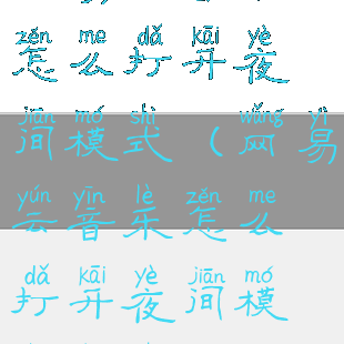 网易云音乐怎么打开夜间模式(网易云音乐怎么打开夜间模式设置)