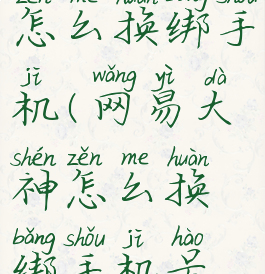 网易大神怎么换绑手机(网易大神怎么换绑手机号绑定)