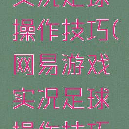 网易游戏实况足球操作技巧(网易游戏实况足球操作技巧教程)