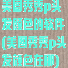 美图秀秀p头发颜色的软件(美图秀秀p头发颜色在哪)