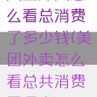 美团外卖怎么看总消费了多少钱(美团外卖怎么看总共消费了多少)