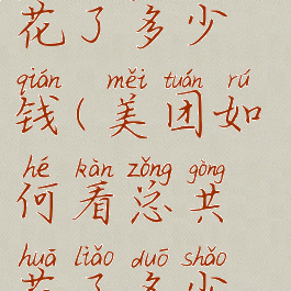 美团如何看花了多少钱(美团如何看总共花了多少钱)
