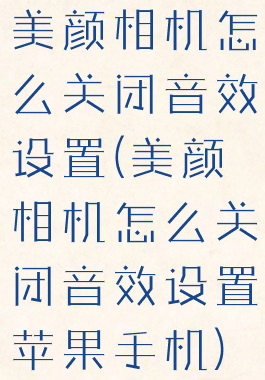 美颜相机怎么关闭音效设置(美颜相机怎么关闭音效设置苹果手机)