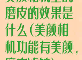 美颜相机里的磨皮的效果是什么(美颜相机功能有美颜,磨皮滤镜)