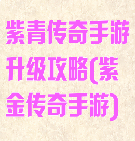 紫青传奇手游升级攻略(紫金传奇手游)