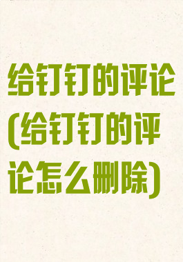 给钉钉的评论(给钉钉的评论怎么删除)