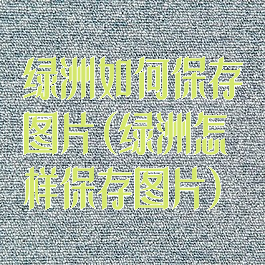 绿洲如何保存图片(绿洲怎样保存图片)