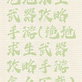 绝地求生武器攻略手游(绝地求生武器攻略手游怎么下载)