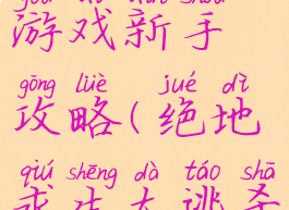 绝地逃亡游戏新手攻略(绝地求生大逃杀新手攻略)