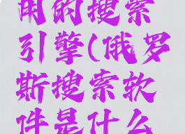 俄罗斯人用的搜索引擎(俄罗斯搜索软件是什么引擎)
