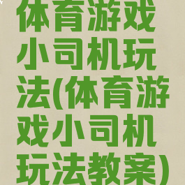 体育游戏小司机玩法(体育游戏小司机玩法教案)