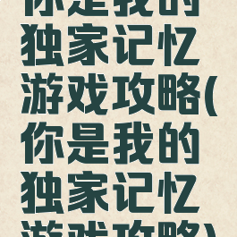 你是我的独家记忆游戏攻略(你是我的独家记忆游戏攻略)