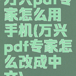 万兴pdf专家怎么用手机(万兴pdf专家怎么改成中文)