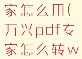 万兴pdf专家怎么用(万兴pdf专家怎么转word)