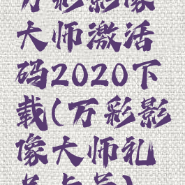 万彩影像大师激活码2020下载(万彩影像大师礼品卡号)
