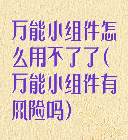 万能小组件怎么用不了了(万能小组件有风险吗)