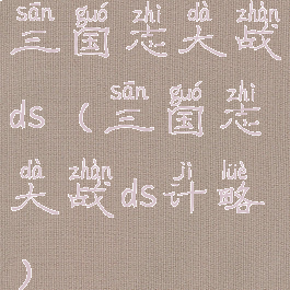 三国志大战ds(三国志大战ds计略)