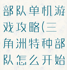 三角洲特种部队单机游戏攻略(三角洲特种部队怎么开始单人游戏)