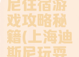 上海迪斯尼住宿游戏攻略秘籍(上海迪斯尼玩耍攻略)