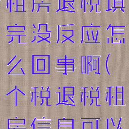 个人所得税租房退税填完没反应怎么回事啊(个税退税租房信息可以随便写么)